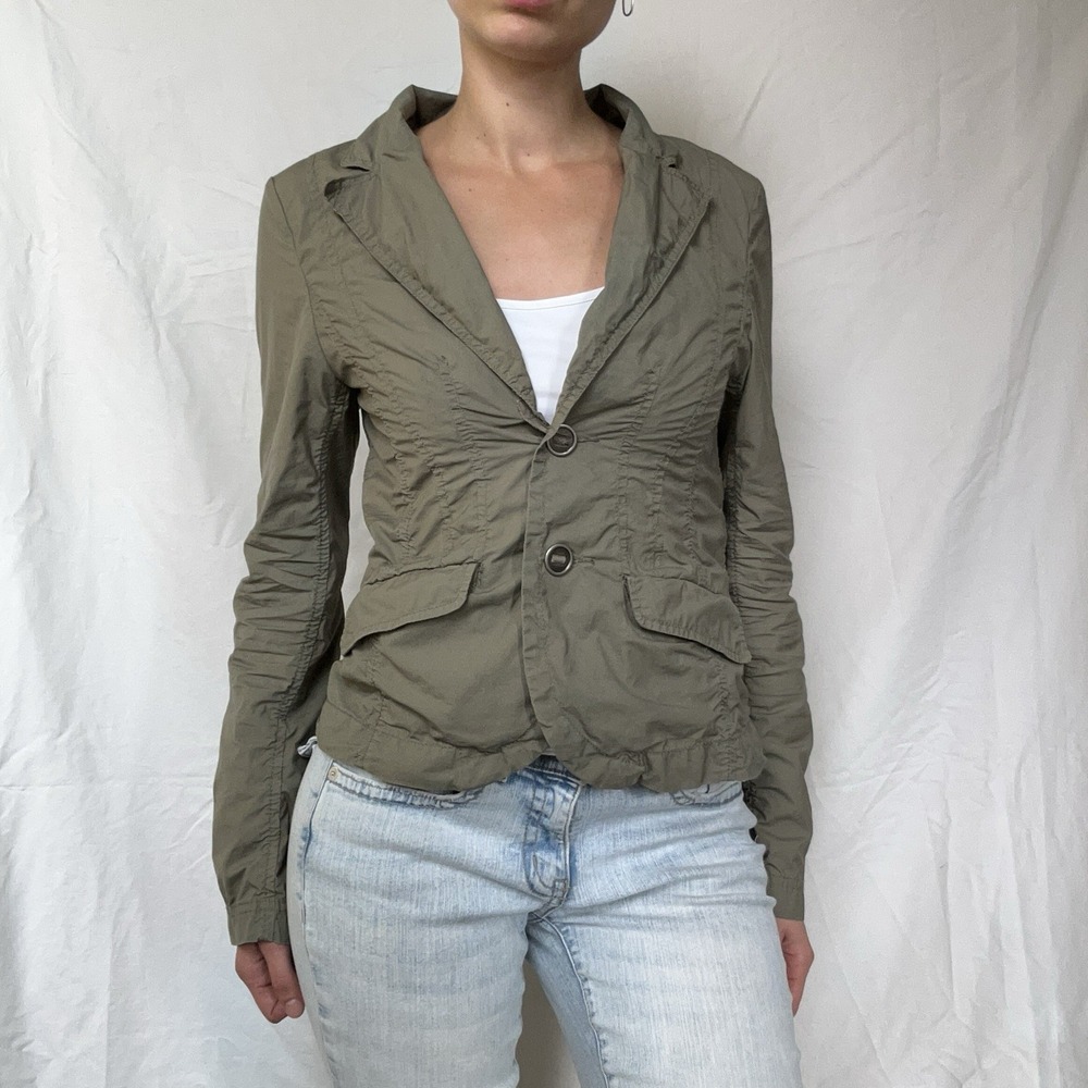 2000s Utility Jacket Green Fitted Cargo Grunge Y2K Elena Gilbert Bella Swan
